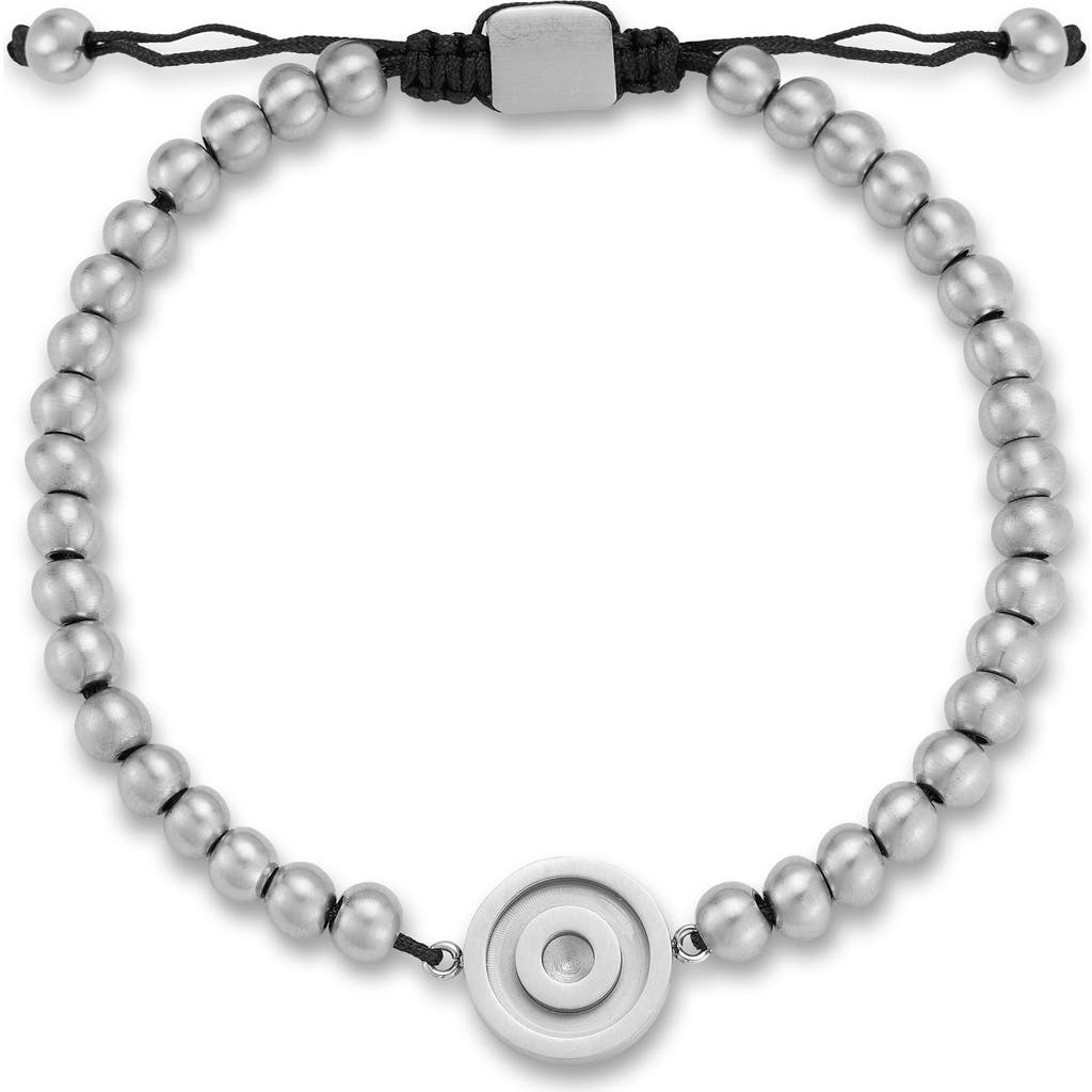 Yield Of Men Target Charm Ball Bead Slider Bracelet In Silver