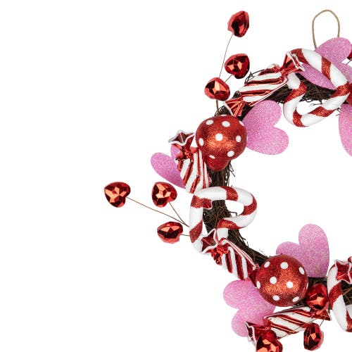Northlight Candies And Hearts Valentine's Day Wreath Unlit, 16" In Red
