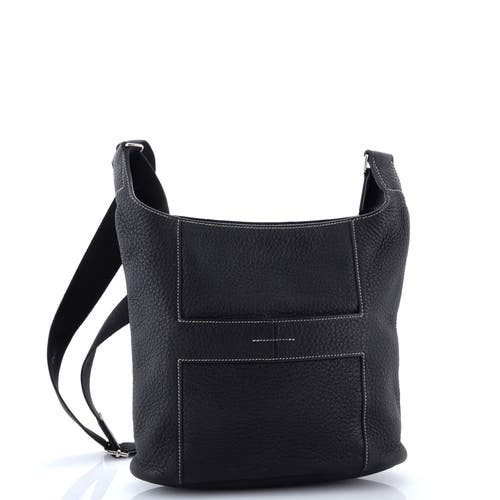 Pre-owned Hermes Hermes Sac Good News Bag Leather Pm In Black