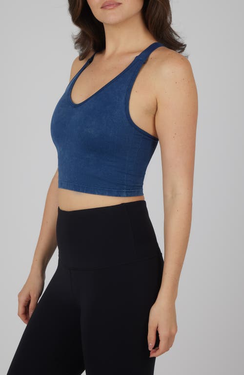 90 Degree By Reflex 2-pack Stone Wash Seamless Alamo Tanks In Pageant Blue/black