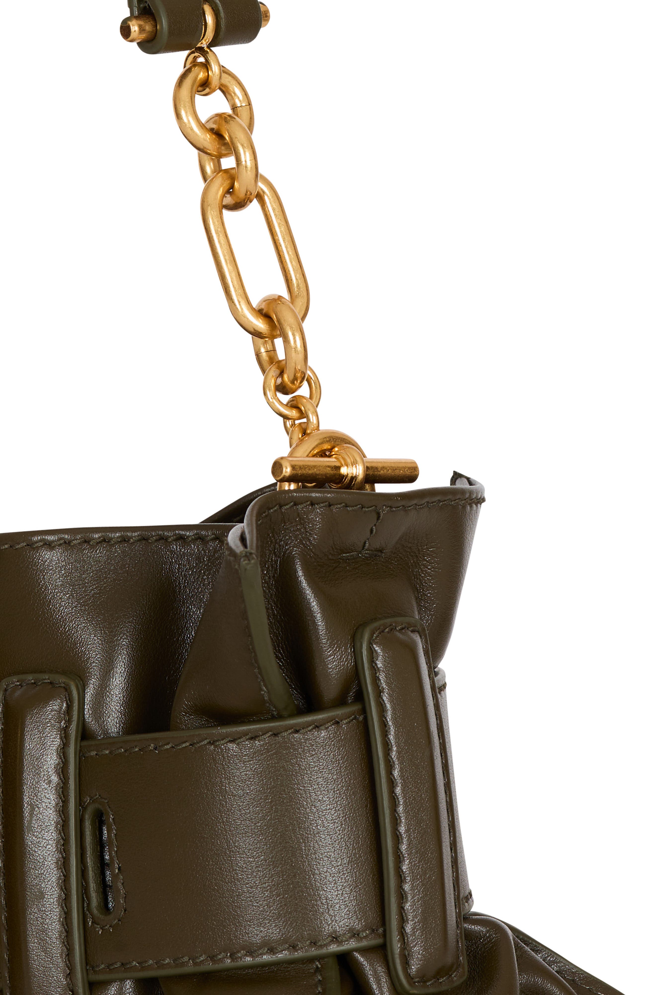 Mini Anthem Shoulder bag in calfskin leather, Alternate, color, khaki