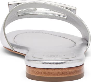 Baguette Metallic Slide Sandal