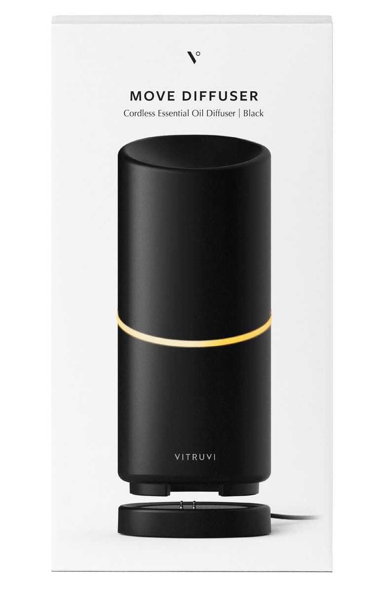 Vitruvi Move Cordless Essential Oil Diffuser, Alternate, color, Black