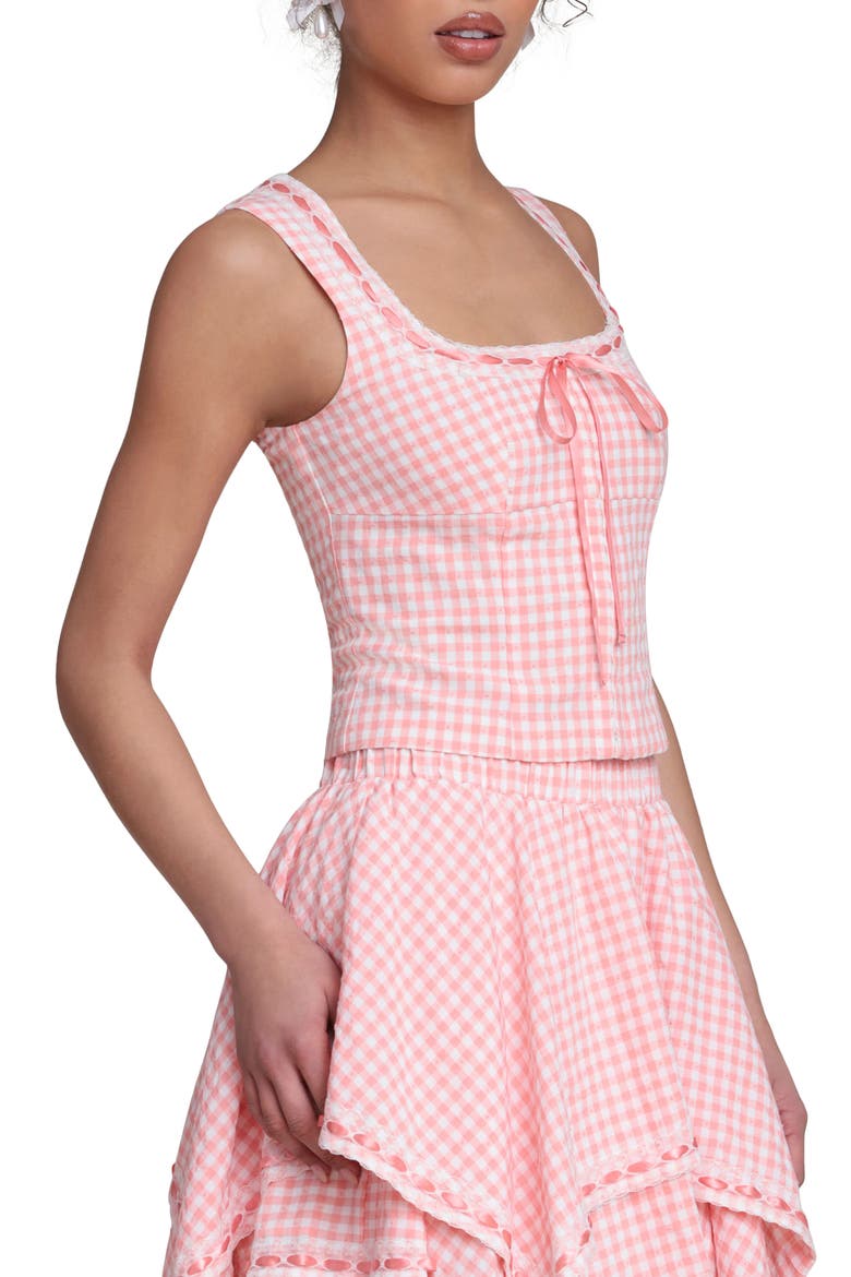 Gingham Top, Alternate, color, PINK - WHITE GINGHAM