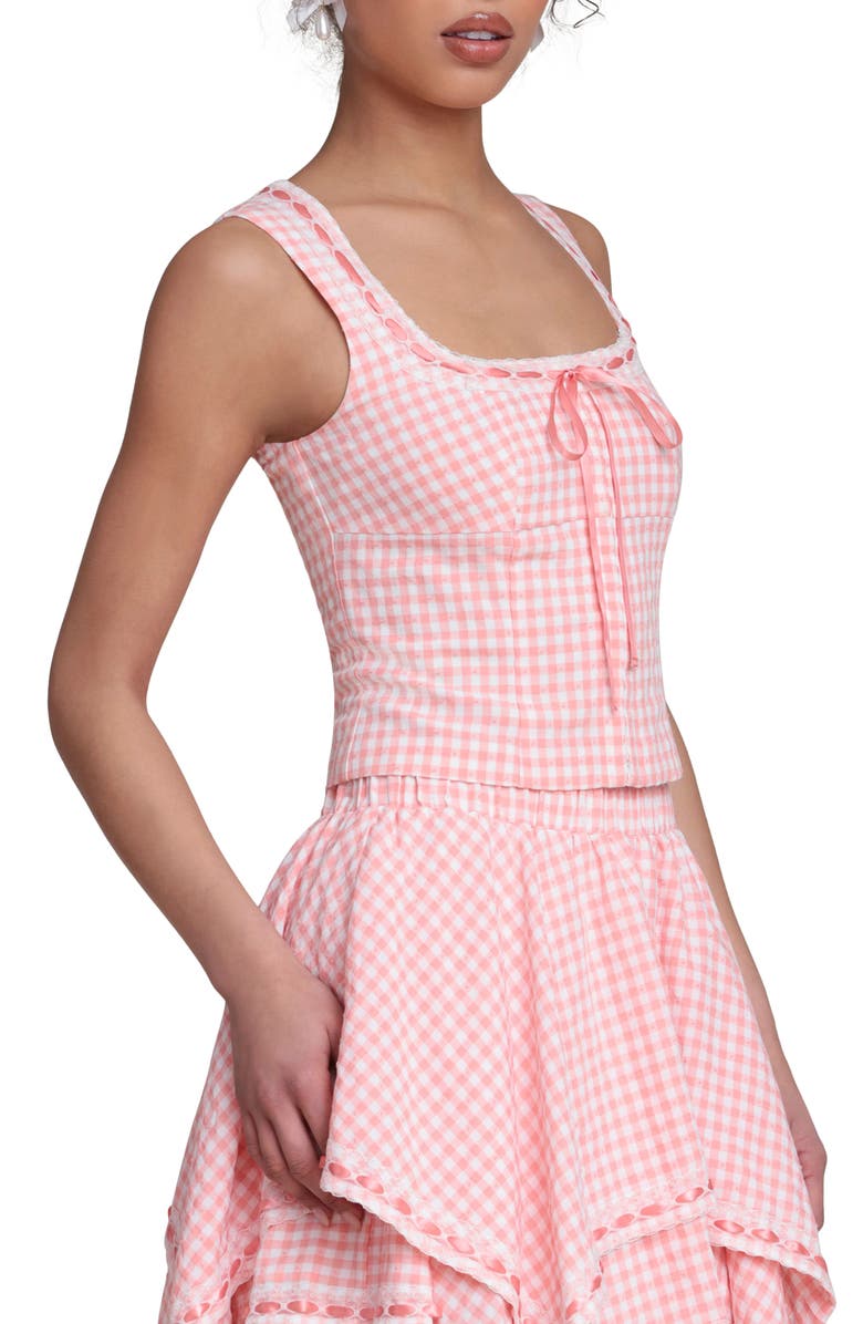 Avec Les Filles Gingham Top, Alternate, color, Pink - White Gingham