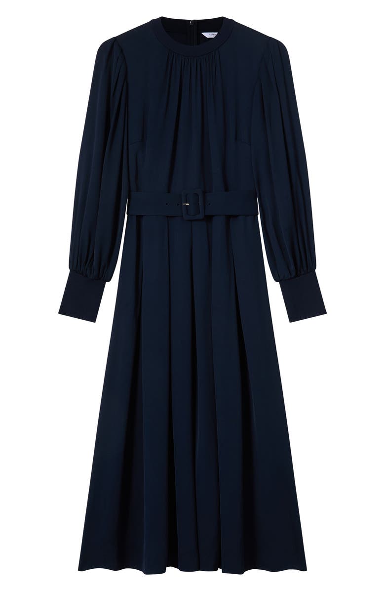 LK Bennett Rosanna Belted Long Sleeve Maxi Dress, Alternate, color, Navy