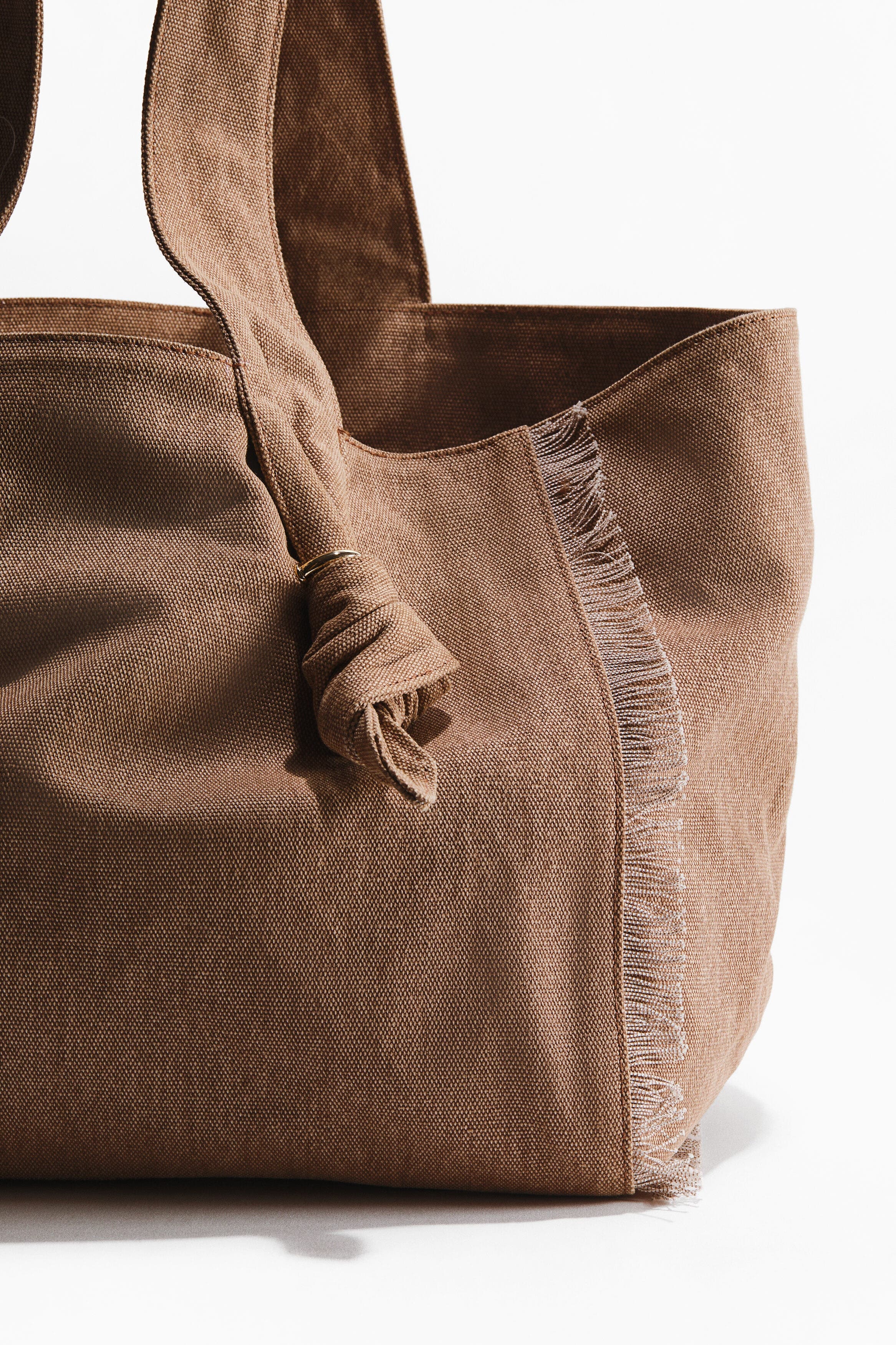 H&M Knot-detail Tote Bag, Alternate, color, Dark Taupe