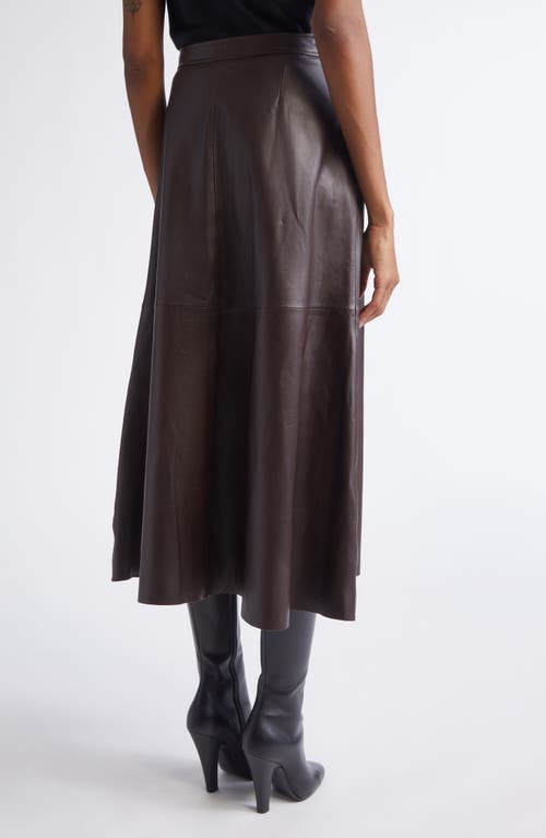 St John St. John Soft Luxe Napa Leather A-line Midi Skirt In Multi