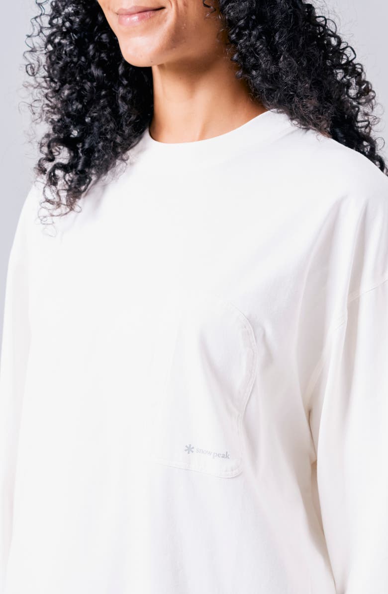 Snow Peak OG Mercerized Long Sleeve T-Shirt, Alternate, color, Off White