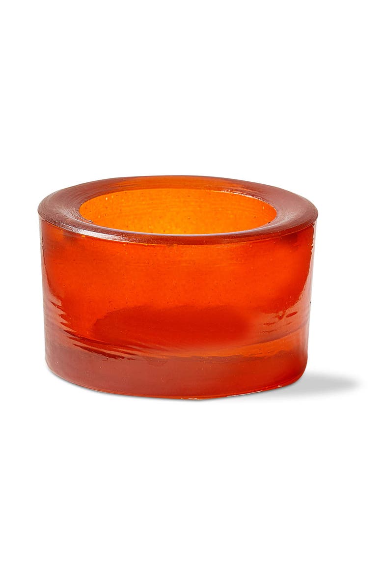 Chunky Orange Glass Tealight Holder for Everyday Use, Main, color, Orange