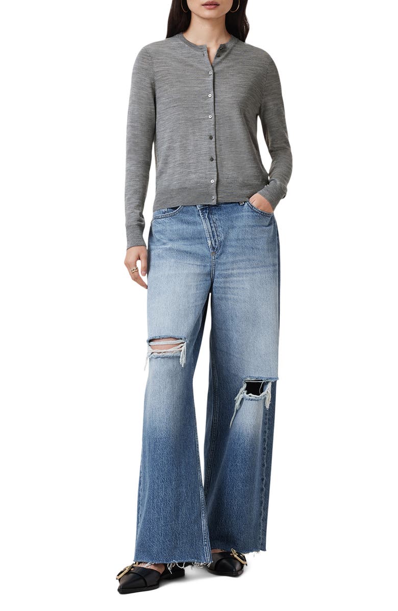 AllSaints Anouk Wool Cardigan, Alternate, color, Pale Grey Marl