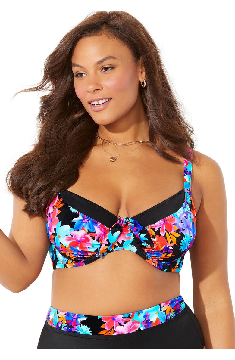 Swimsuits for All Captain Underwire Bikini Top, Main, color, Blooming Floral