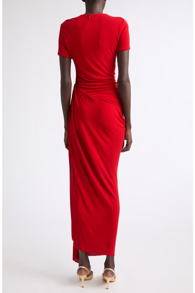 Draped Crepe Jersey Dress, Alternate, color, RUBY RED