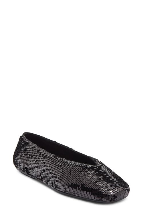 Jeffrey Campbell Fathom Sequin Square Toe Flat In Multi