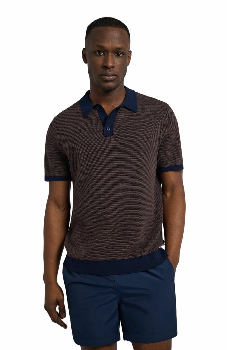 Onia Cotton Textured Knit Polo, Alternate, color, 