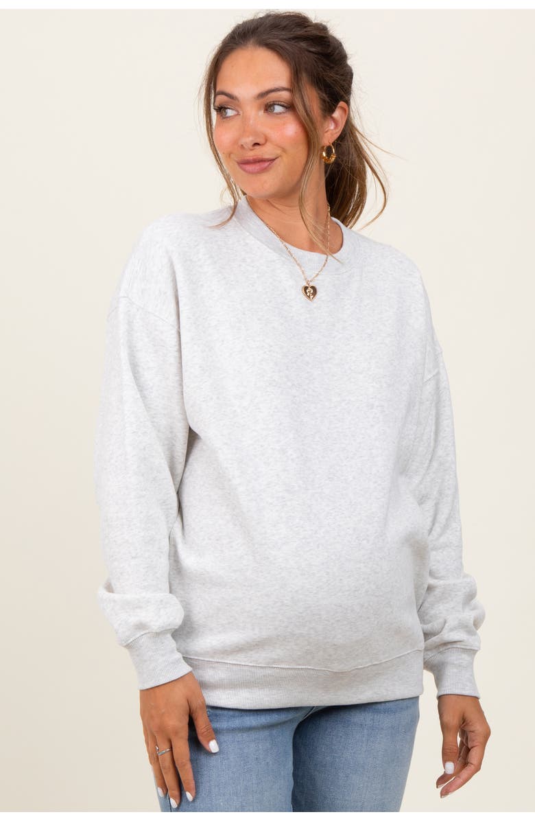 PinkBlush Fleece Crew Neck Relaxed Fit Sweatshirt, Alternate, color, 