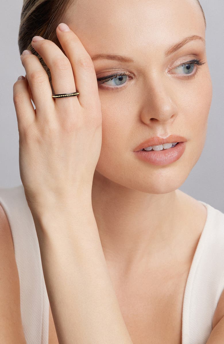 LAGOS Meridian 18K Gold Caviar and Black Ceramic Ring, Alternate, color,