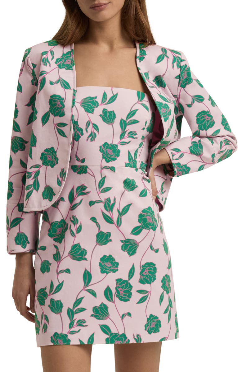 Favorite Daughter The Willow Floral Stretch Cotton Bolero Jacket, Main, color, Wisteria Field Flo