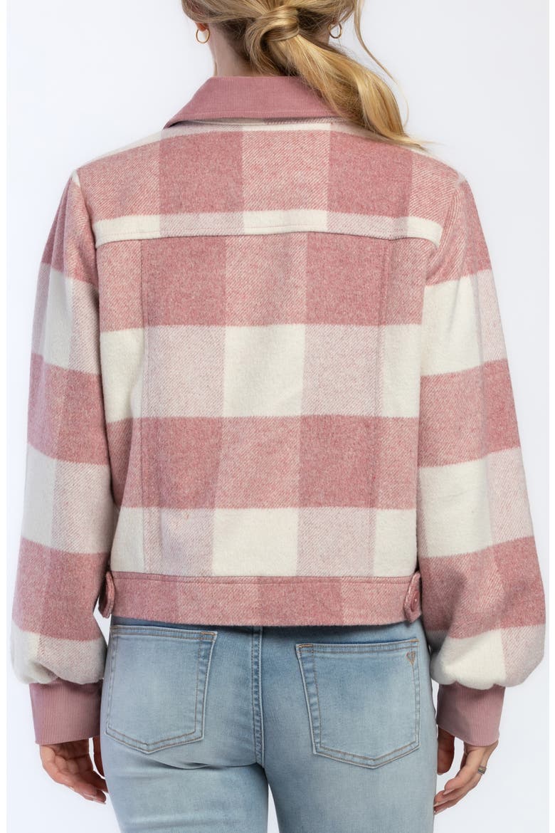 Fernice Crop Wool Blend Jacket, Alternate, color, PINK CHECK