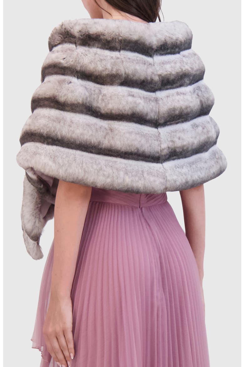 Fur-Free Chinchilla (Faux Fur) Horizontal Stole, Alternate, color, GRAY CHINCH
