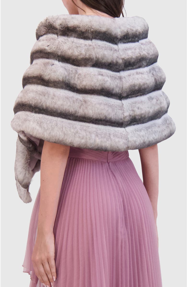 Lyla Grant Fur-Free Chinchilla (Faux Fur) Horizontal Stole, Alternate, color, Gray Chinch