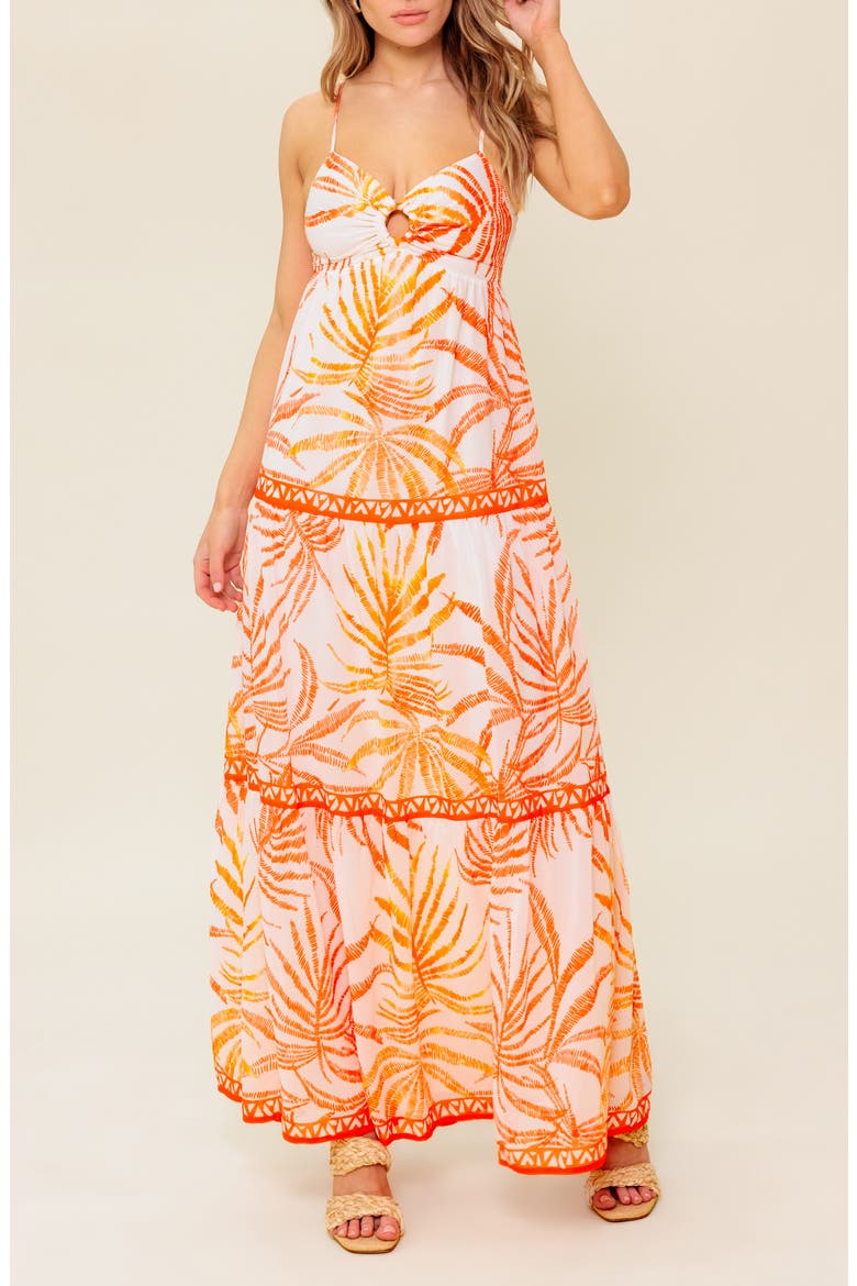 Empire Waist Maxi Dress, Alternate, color, WHITE TOMATO