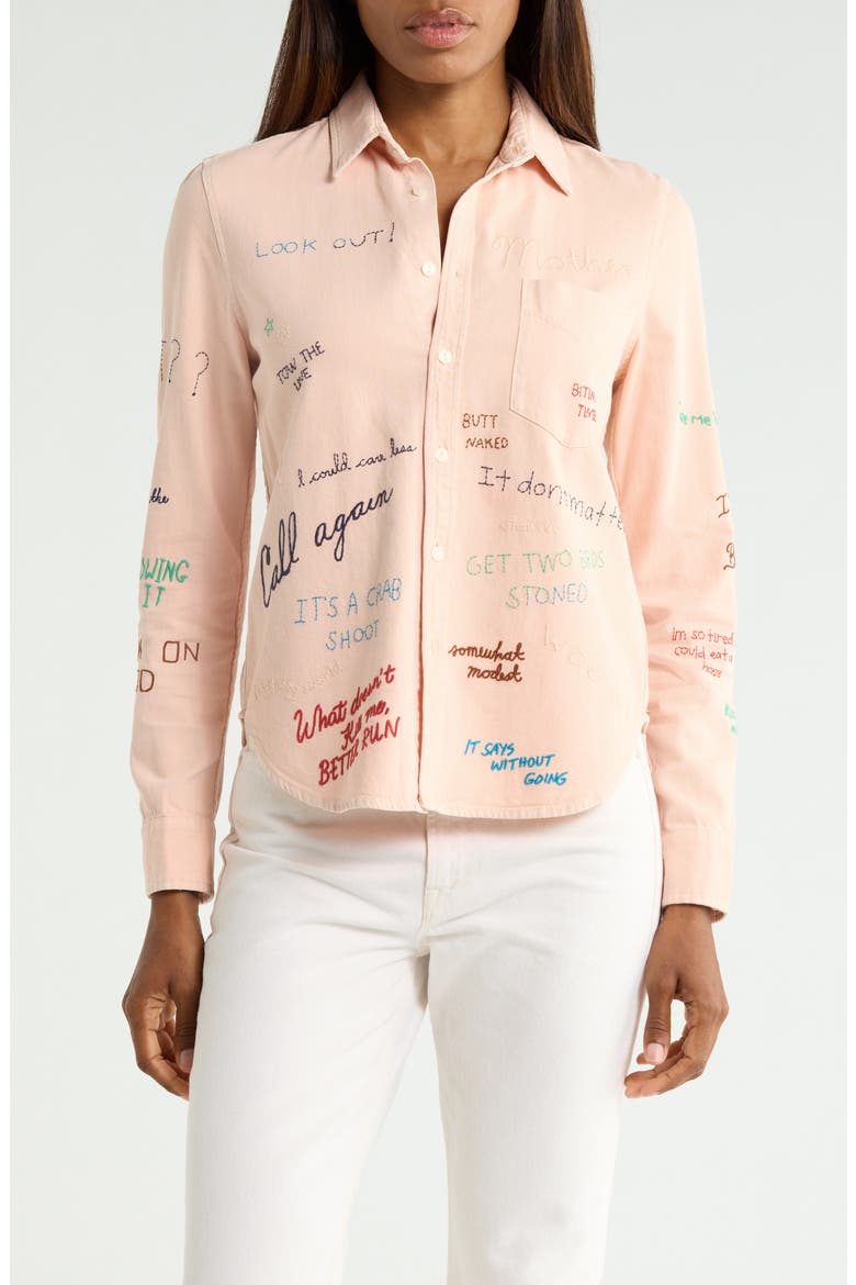 The Foxy Boxy Cotton Shirt, Main, color, DEAR DIARY
