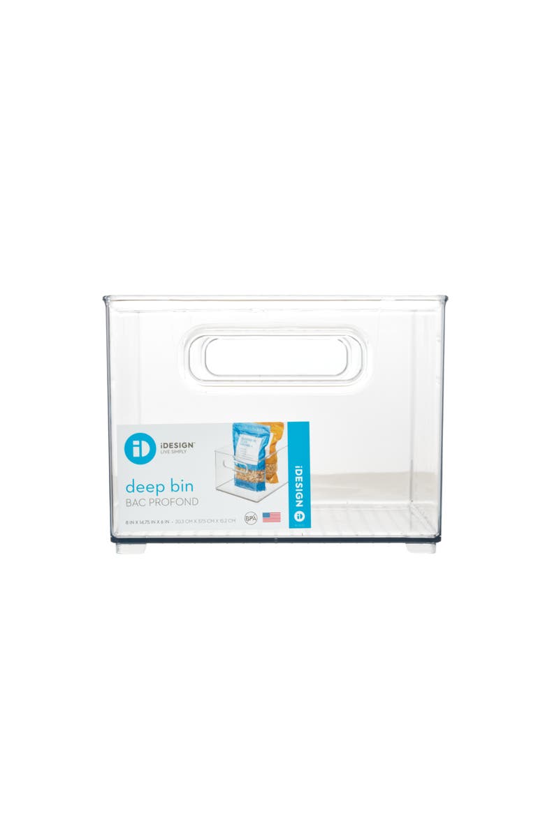 Stackable Fridge Bin - Kitchen Storage Bin for Pantry, Cabinets, or Fridge, Set of 2, Clear, Alternate, color, Clear