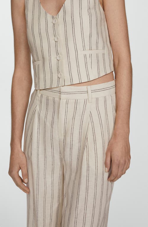 Mango Stripe Linen Blend Pants In Multi