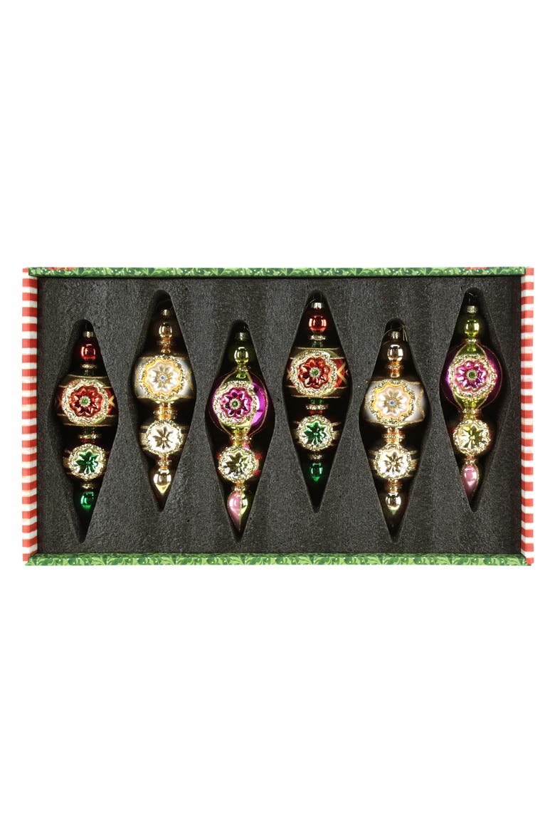 Triple Stack Drop Ornament, Box of 6, Alternate, color, Gold
