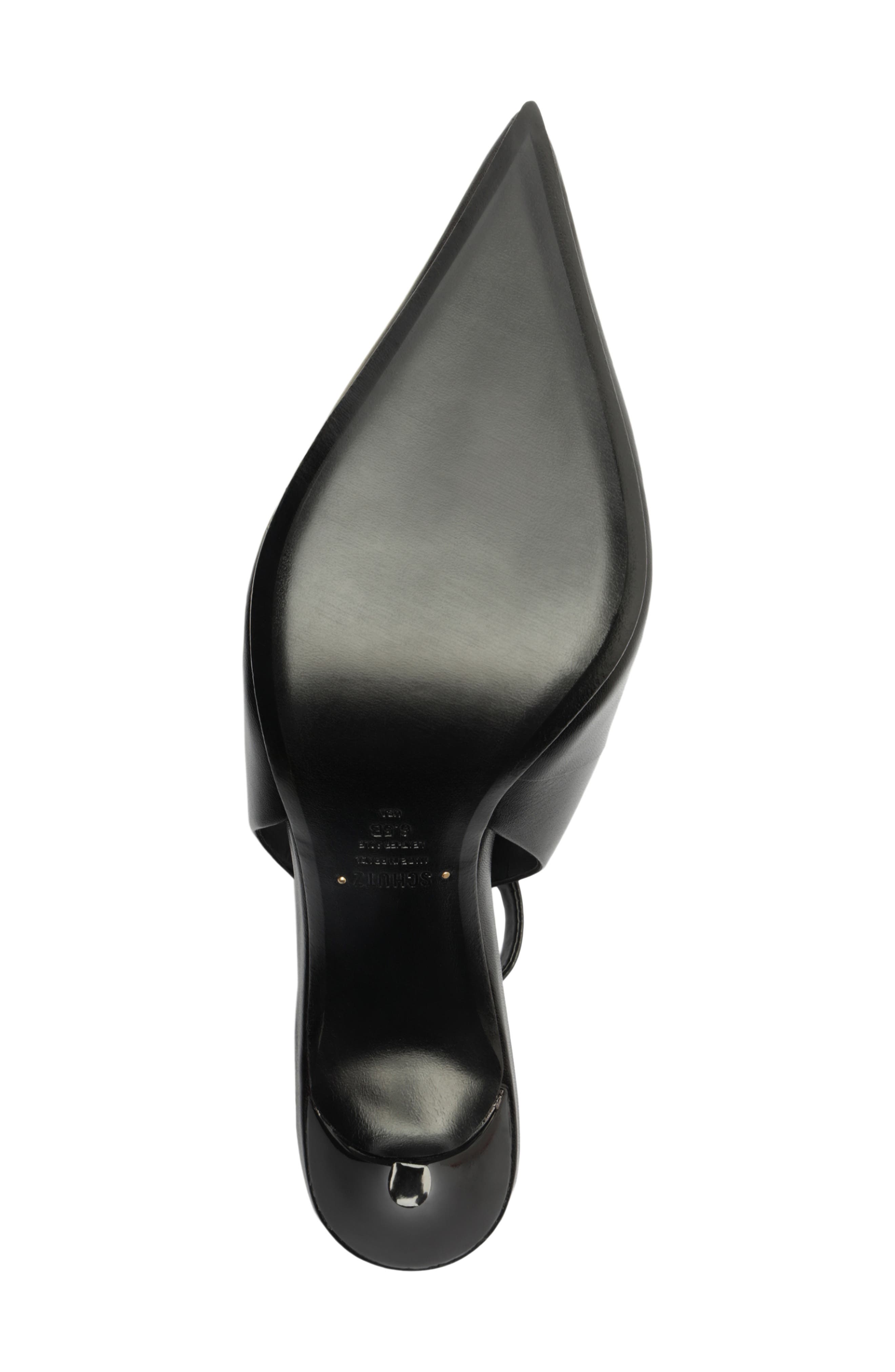 Schutz Paola Slingback Pointed Toe Pump, Alternate, color, Black Leather