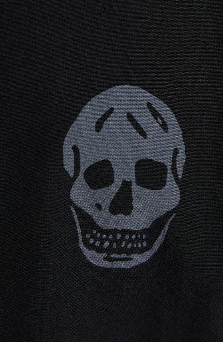 McQueen Classic Skull Print Swim Trunks, Alternate, color, Ice Blue/ White