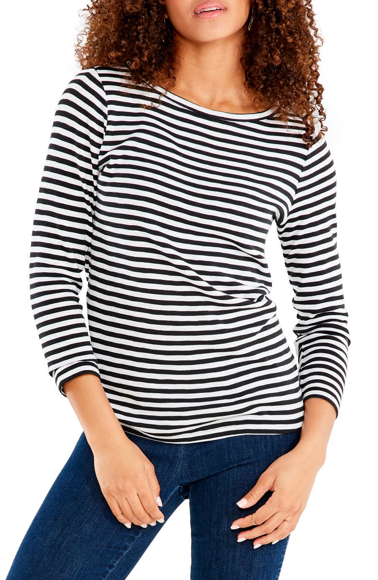 NIC+ZOE Stripe Cotton & Modal T-Shirt, Main, color,