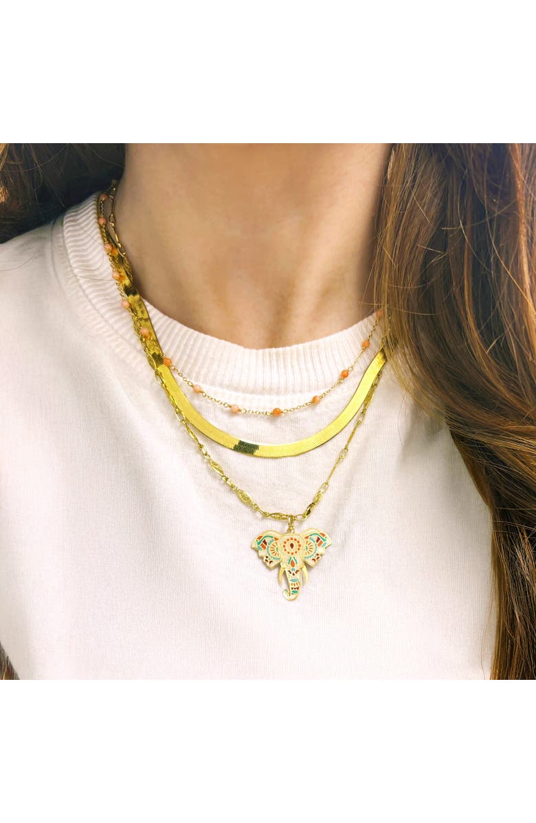 The Lovery Fine Jewelry Pink Coral Bead Chain Necklace, Alternate, color, Pink Coral