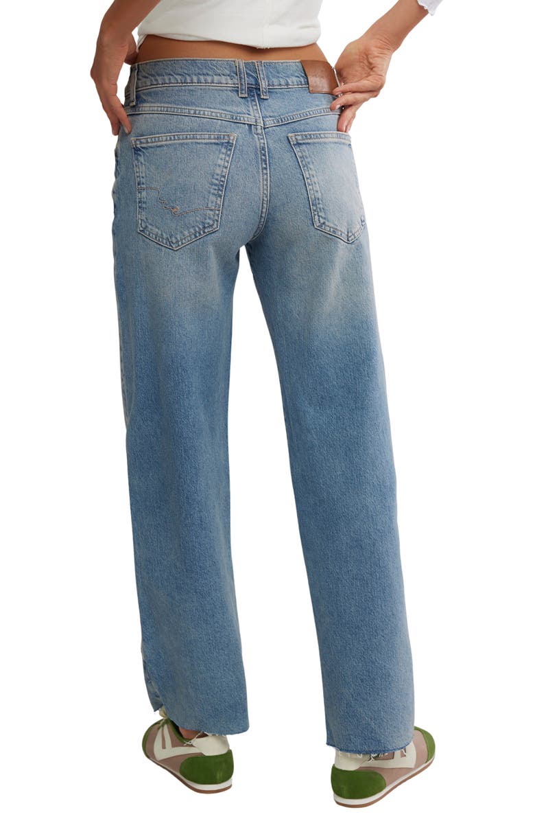 Free People We the Free Risk Taker Raw Hem Straight Leg Jeans, Alternate, color, Mantra