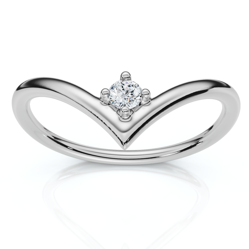 Bliss Diamond Diamond Stackable Chevron Wedding Ring 14k Gold Lab Grown In Silver