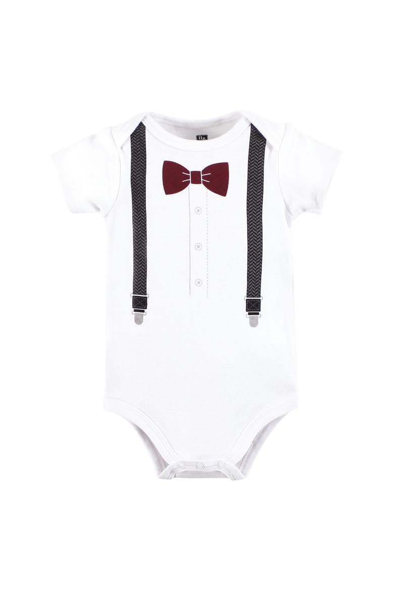 Cotton Bodysuit, Pant and Shoe Set, Alternate, color, Burgundy Black Bow Tie