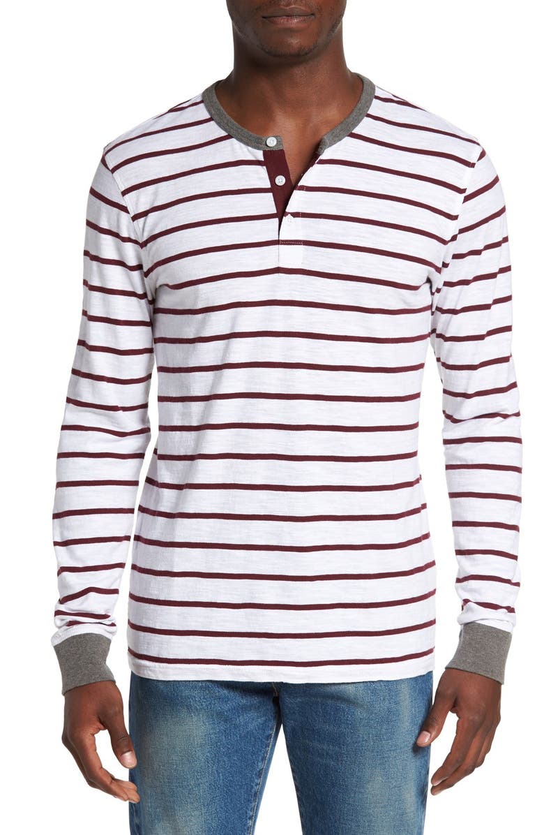 1901 'Huntington' Yarn Dye Stripe Henley, Main, color, 