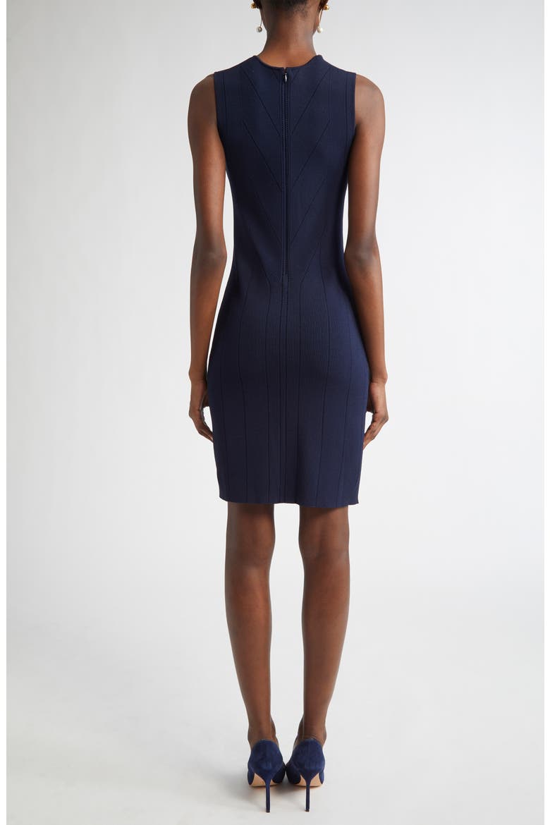 Pointelle Moving Ribs Knit Sheath Dress, Alternate, color, NAVY