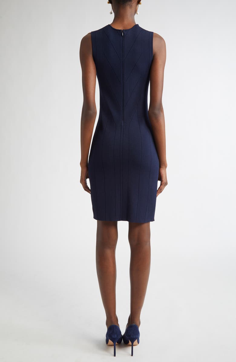 ST. JOHN Pointelle Moving Ribs Knit Sheath Dress, Alternate, color, Navy