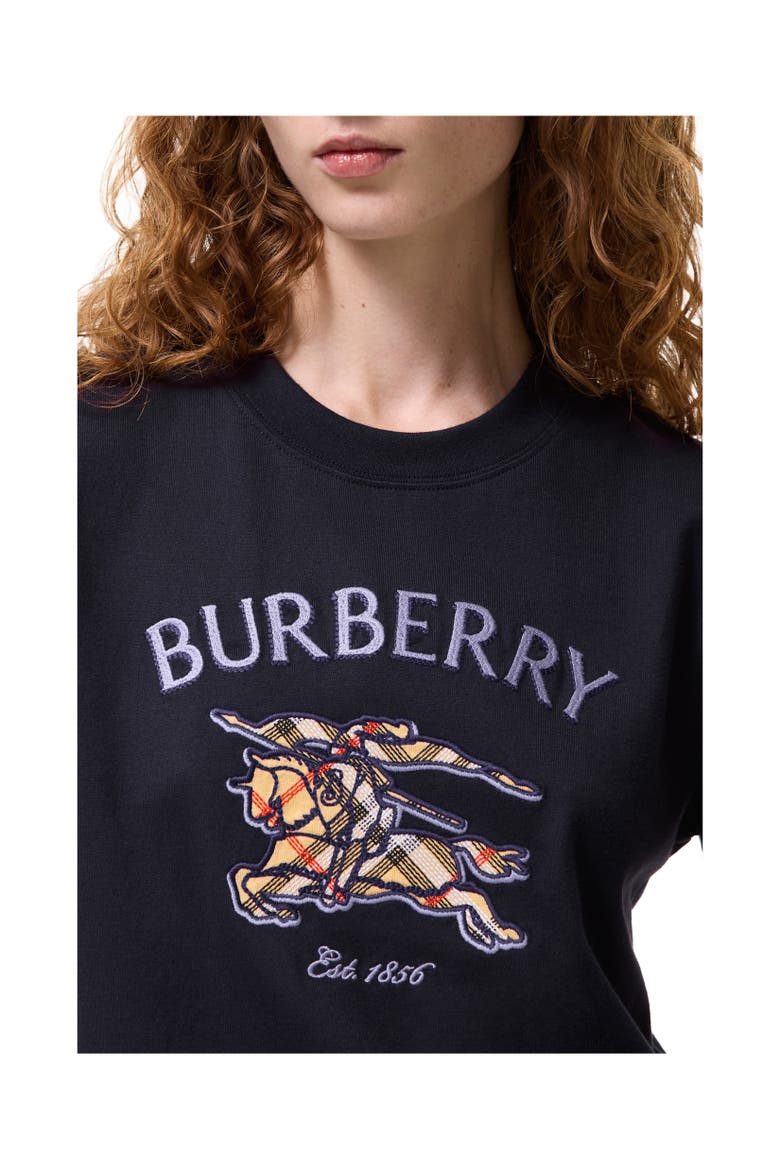 Knight Check Cotton T-shirt, Alternate, color, Iris purple