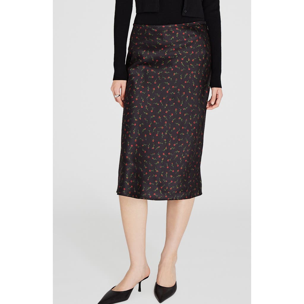 Club Monaco Floral Silk Slip Skirt In Tossed Rose ModeSens