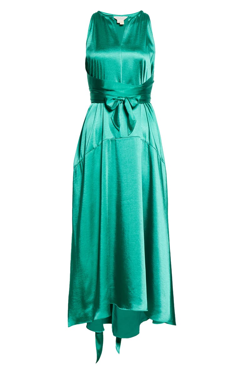 Ted Baker London Mmilly Tie Waist Satin Halter Dress, Alternate, color, 