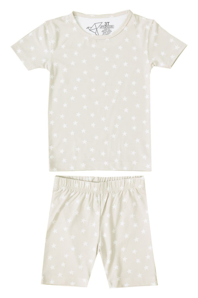 Kids' Twinkle Fitted Two-Piece Short Pajamas, Main, color, OPEN WHITE