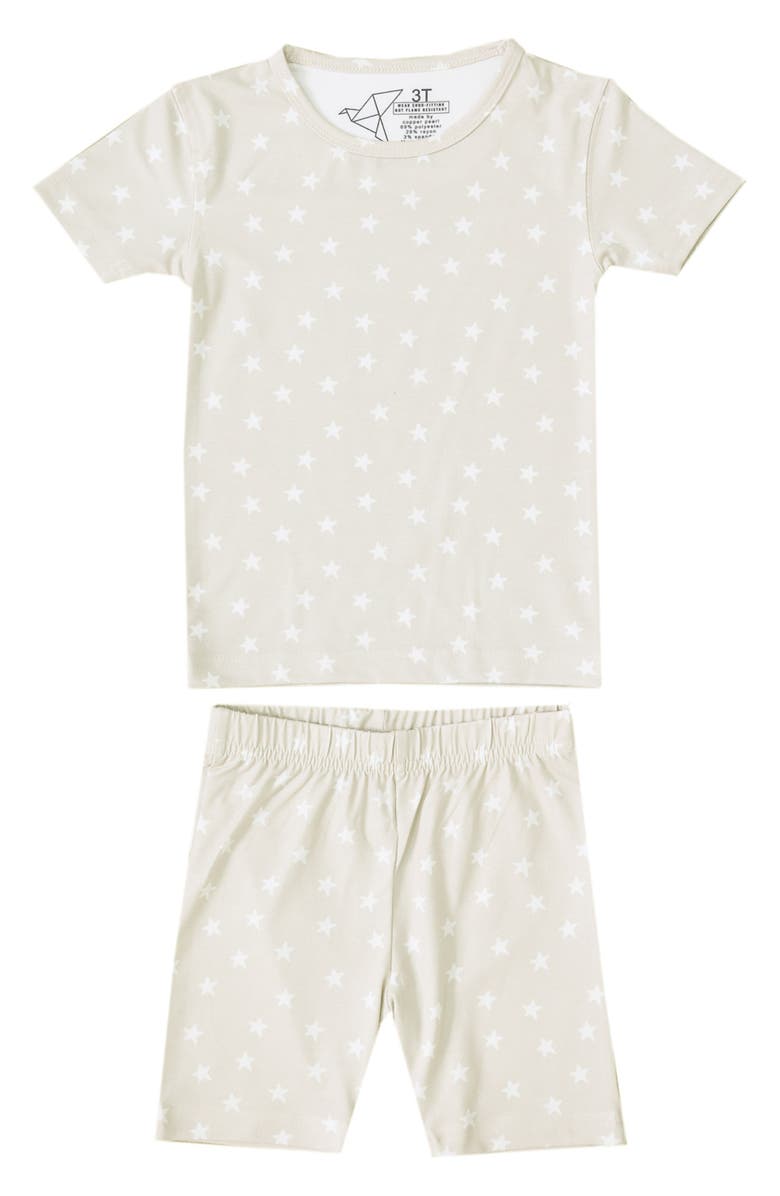 Copper Pearl Kids' Twinkle Fitted Two-Piece Short Pajamas, Main, color, Open White