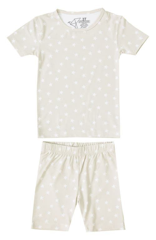 Copper Pearl Kids' Twinkle Fitted Two-Piece Short Pajamas in Open White 