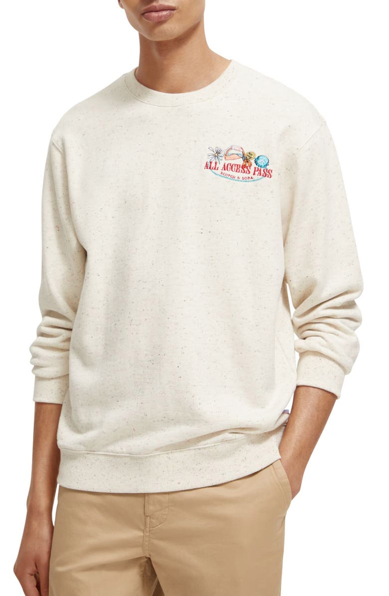 Scotch & Soda Embroidered Neps Sweatshirt, Main, color,