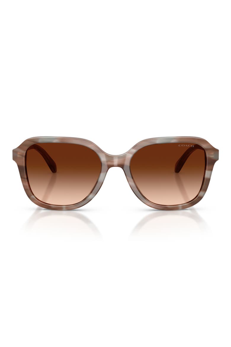 53mm Gradient Square Sunglasses, Main, color, STRIATED REDWOOD / MAPLE