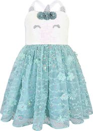 Zunie Kids' Unicorn Sequined Soutache Dress