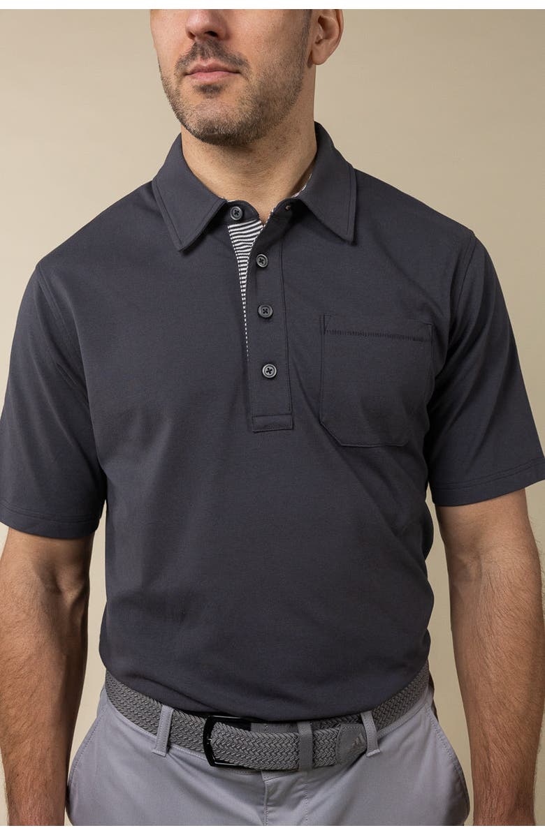 ASHWORTH GOLF Uppers Polo, Alternate, color, Asphalt